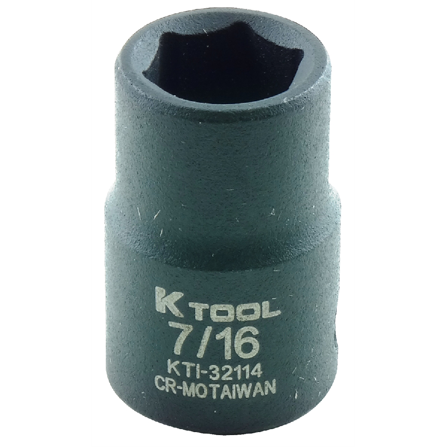 Standard Impact Socket - 3/8 In Dr 6 Pt - 7/16 In