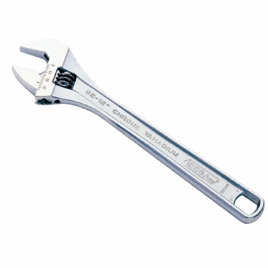 Chrome Ergonomic Adjustable Wrench 12 Inch