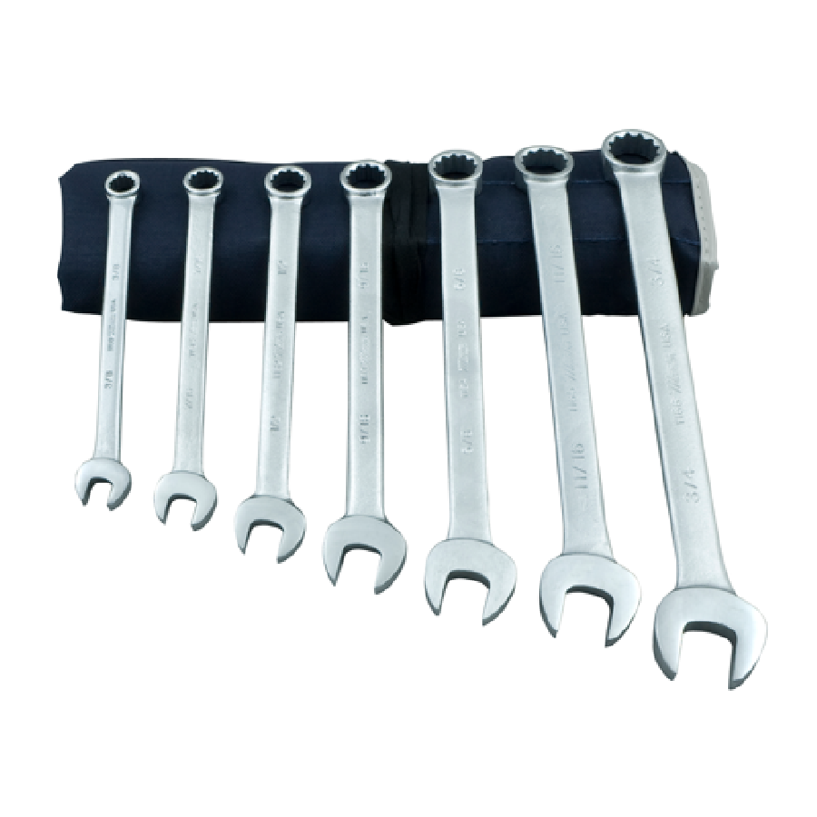 WRENCH SET 7PC 3/8" - 3/4" CHROME