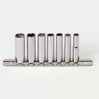 Socket Set - 1/4In Dr 6 Pt Deep - 7 Pc