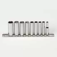 Socket Set - 1/4In Dr 6 Pt Metric Deep - 9 Pc