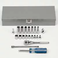 Socket Set - 1/4In Dr 6 Pt Metric - 21 Pc