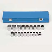 Socket Set - 1/2In Dr 12 Pt Metric - 19 Pc