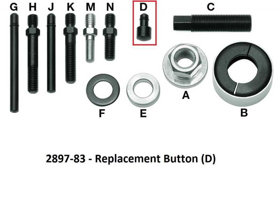 GearWrench 289788 Replacement Screw Installer for GM 3.1 K for Pulley Puller Set 2897D Black