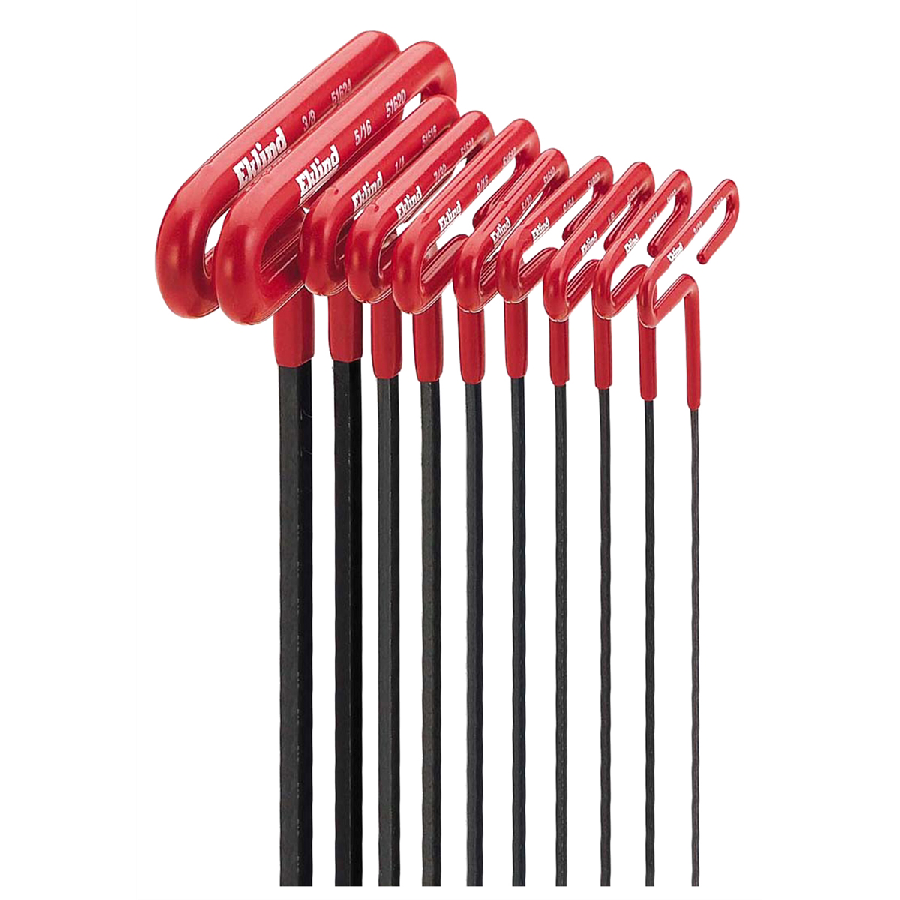 10-Pc Cushion Grip Hex T-Key Set - 3/32-3/8 In