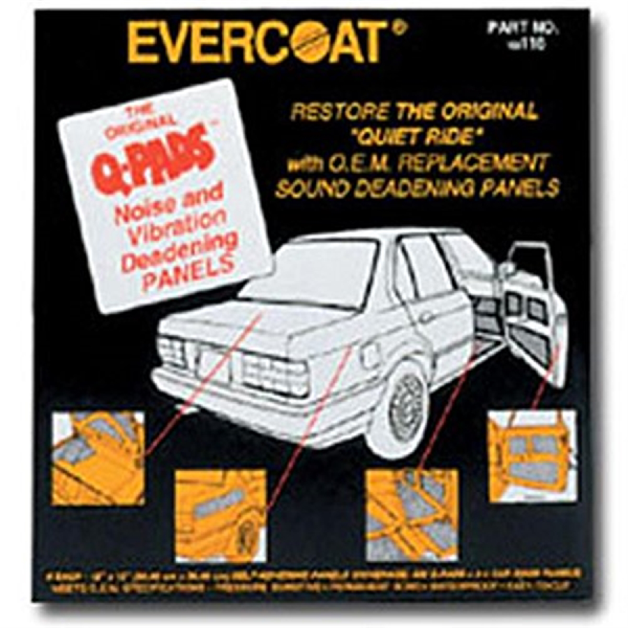 Evercoat Sound Deadening Q-Pads 12x12 Inch Pack of 6