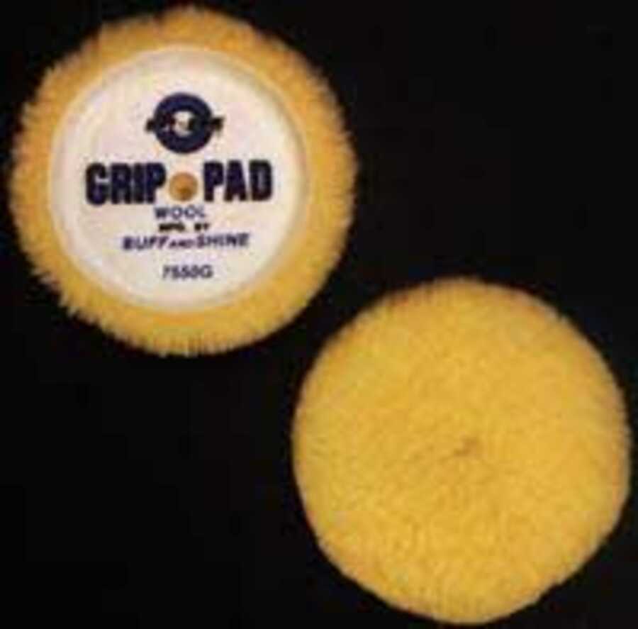 Yellow Self-Centering Wool Blend Buffing Pad - 7 1/2 In w/ 1 1/2