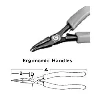 ERGO Snipe Nose Pliers - Curved Head - Smooth Jaw