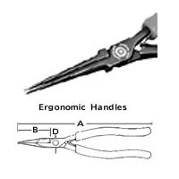 ERGO Long Nose Pliers - Slim Head - Smooth Jaw