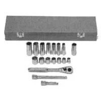3/8 In Drive 6-Pt Std / Deep SAE Socket Set - 18-Pc