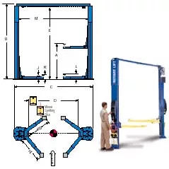 Two-Post Symmetrical Lift - 15,000 Lb Capacity Two-Post Symmetrical Lift - 15,000 Lb Capacity