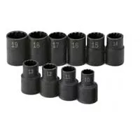 1/2 In Dr 12-Pt Std Metric Impact Socket Set - 10-Pc