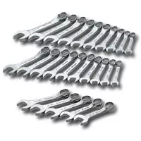 SuperKrome Fractional / Metric Stubby Wrench Set - 25-Pc