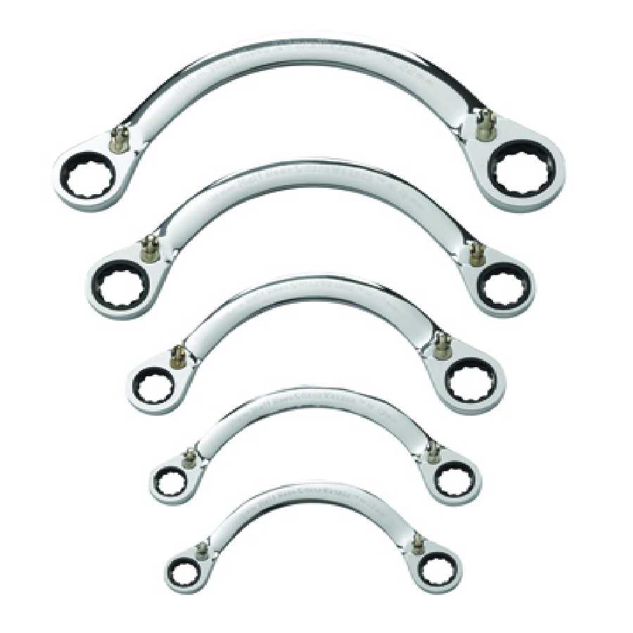 Half Moon Metric Reversible GearWrench Set - 5-Pc