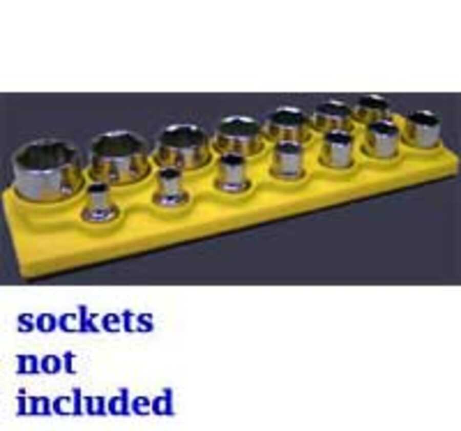 Mechanics Time Saver 1483 3//8 in Drive 14 Hole Neon Yellow Impact Socket Holder