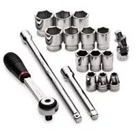 Facom 3/8 In Dr 6 Pt Std Fractional Socket Set - 17-Pc
