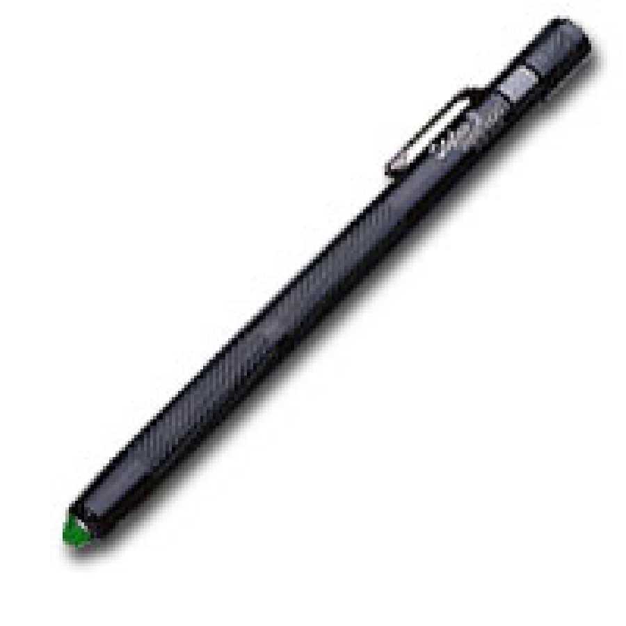 Stylus 3 Cell Black Flashlight w/ Green LED
