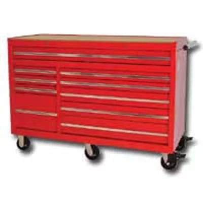 56 In x 24 In 10 Drawer Cabinet - Red