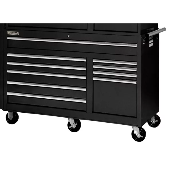 10 Drawer Cabinet 56-1/2 In x 24 In - Black