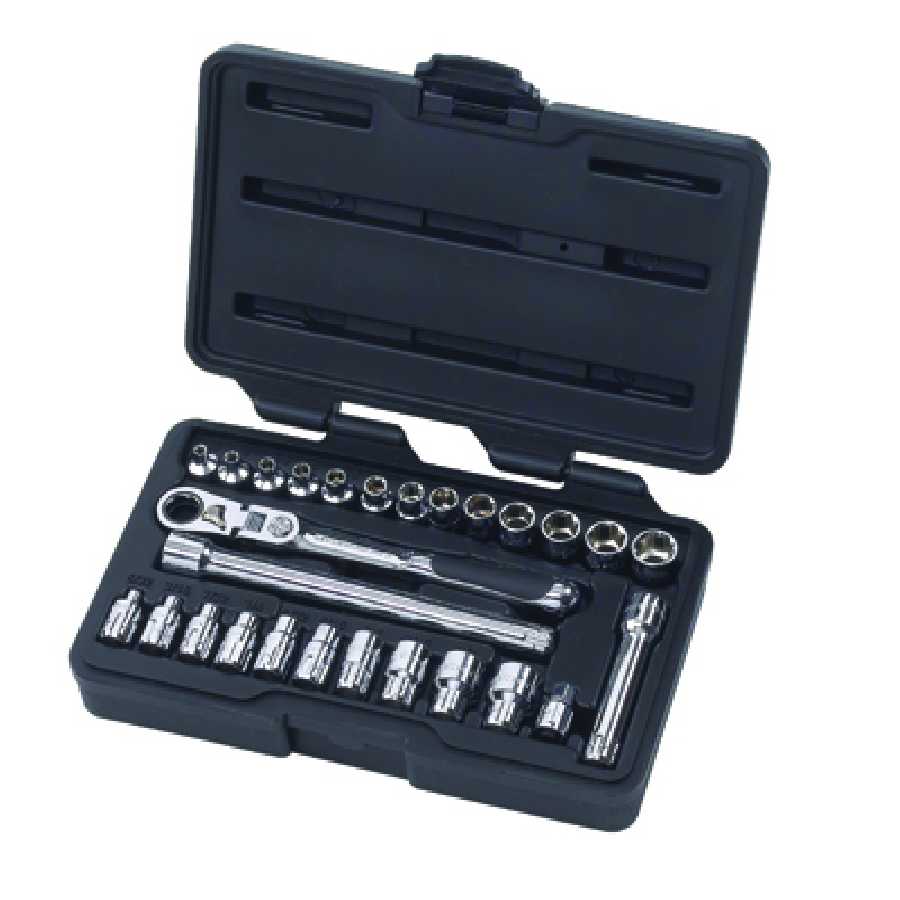 1/4 In Drive Pass-Thru Vortex GearRatchet Set w/ Locking Flex Ha