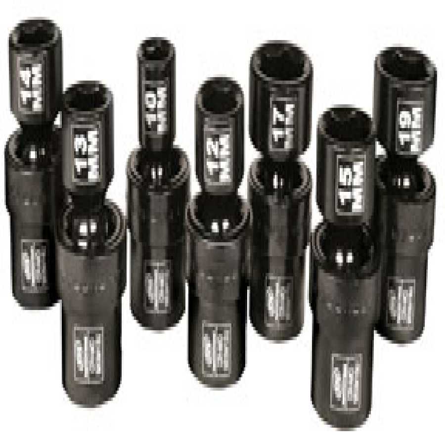 3/8 In Dr Swivel Universal Flex Metric Impact Socket Set - 7-Pc