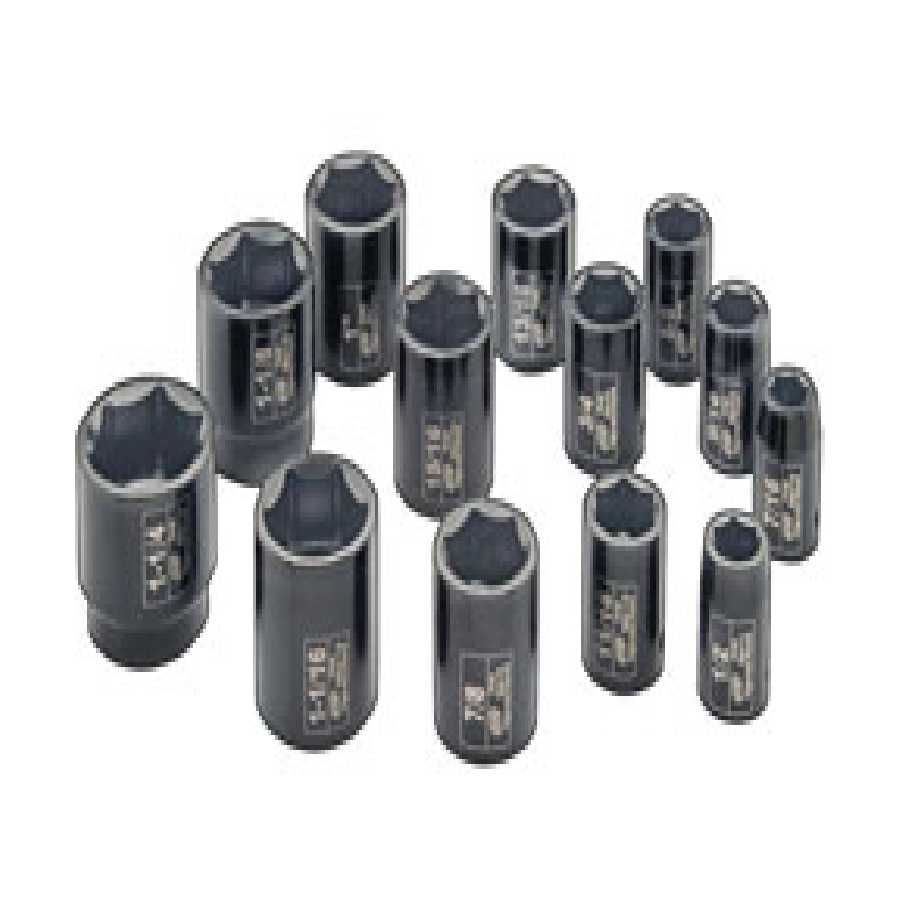 1/2 Inch Drive Fractional SAE Impact Socket Set 13 Pc