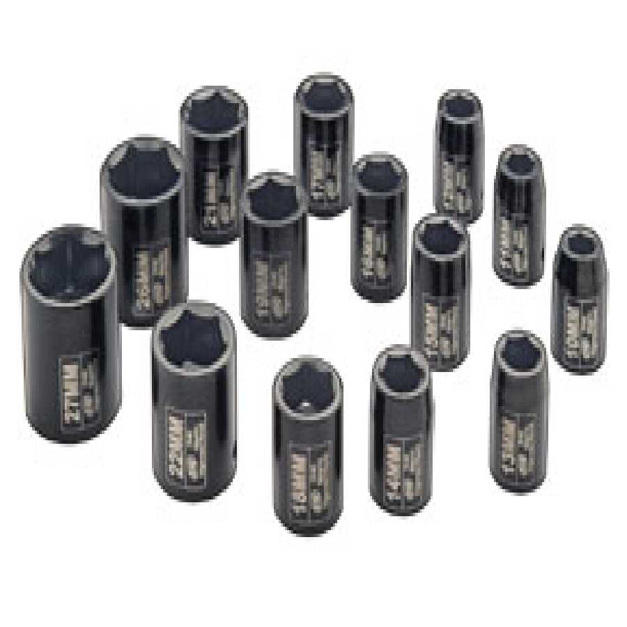 1/2 Inch Drive Metric Impact Socket Set - 14-Pc