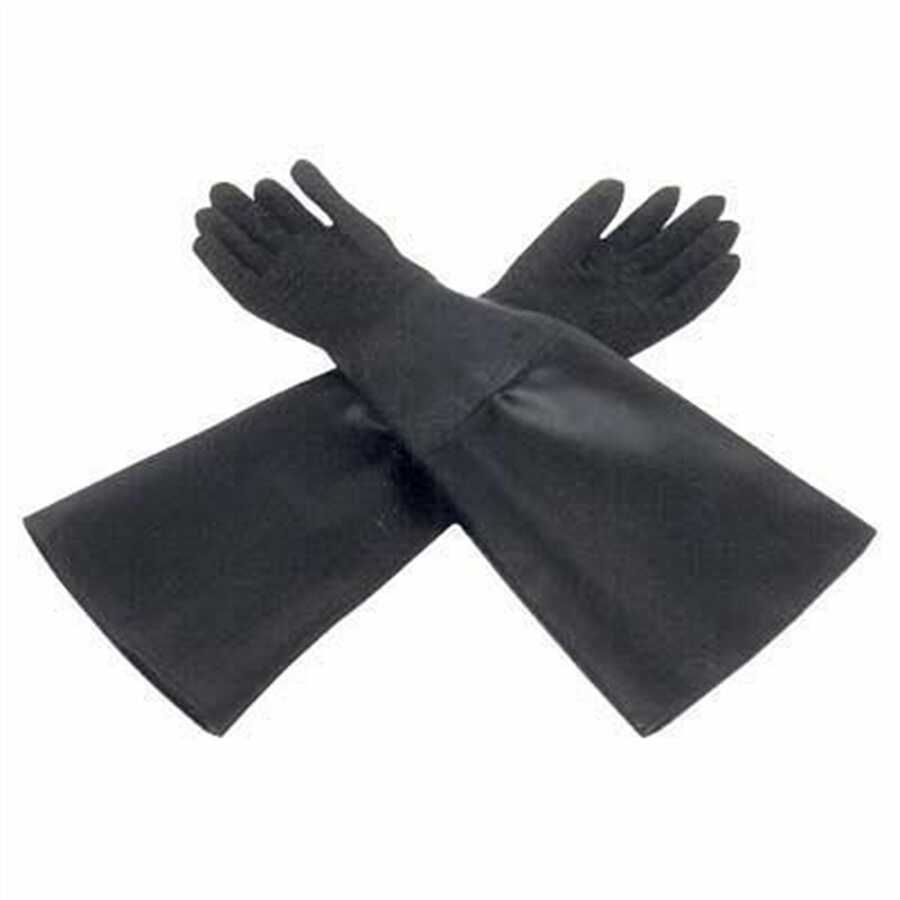 Sandblasting Gloves Rubber, Cloth Lined 24 In L x 6 Inch Dia