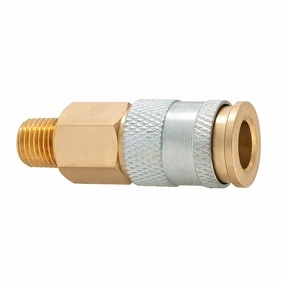 Brass Coupler 1/4" HI FLO/HVLP, 1/4" MNPT