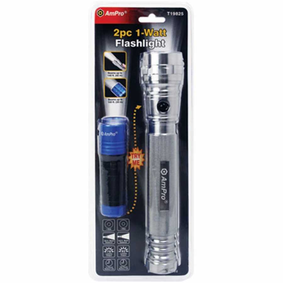 2pc 1 Watt Flashlight Set