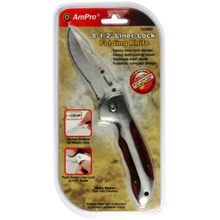(image for) 6-1/2" Line-Lock Fold Knife-Wo