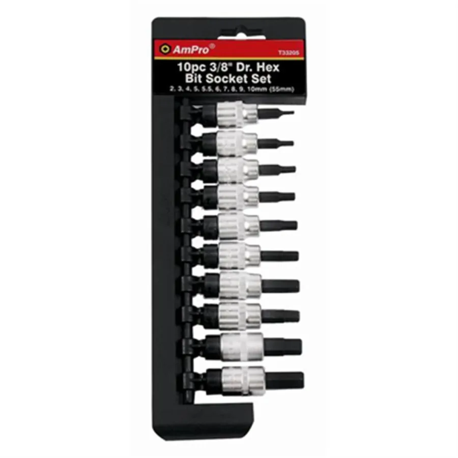 (image for) 10 Pc 3/8" Dr Hex Bit Socket