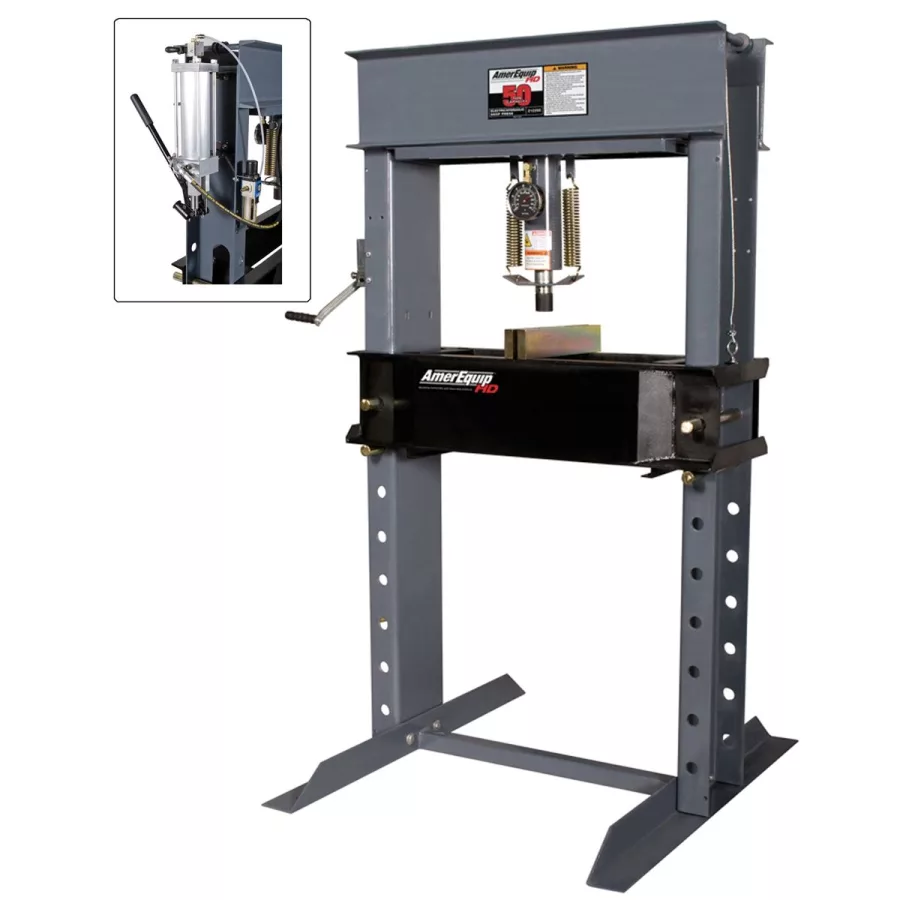 50 Ton Manual Shop Press with Air Assist