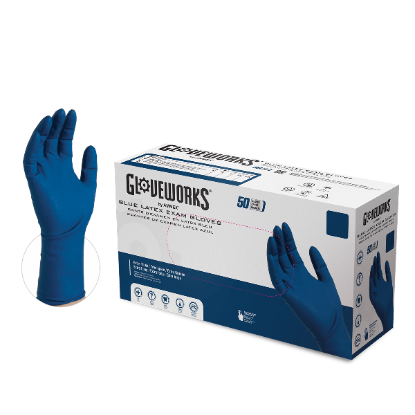 M GlovePlus HD P/F Extra Long Latex Gloves