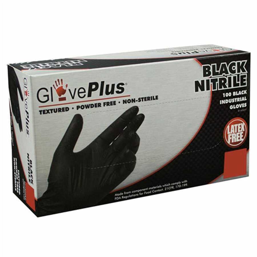 L GlovePlus P/F Textured Black Nitrile Gloves