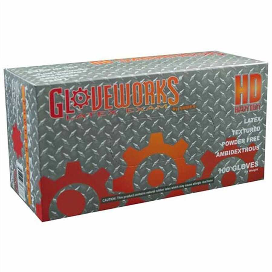 Gloveworks Textured Powder Free Gloves Industrial Mechanic Box Of 100 Black LRG 