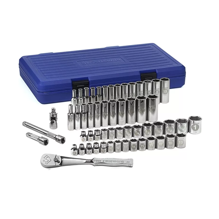3/8" Drive 6 Point SAE/Metric Std/Deep Socket Set - 56-Pc 3/8" Drive 6 Point SAE/Metric Std/Deep Socket Set - 56-Pc