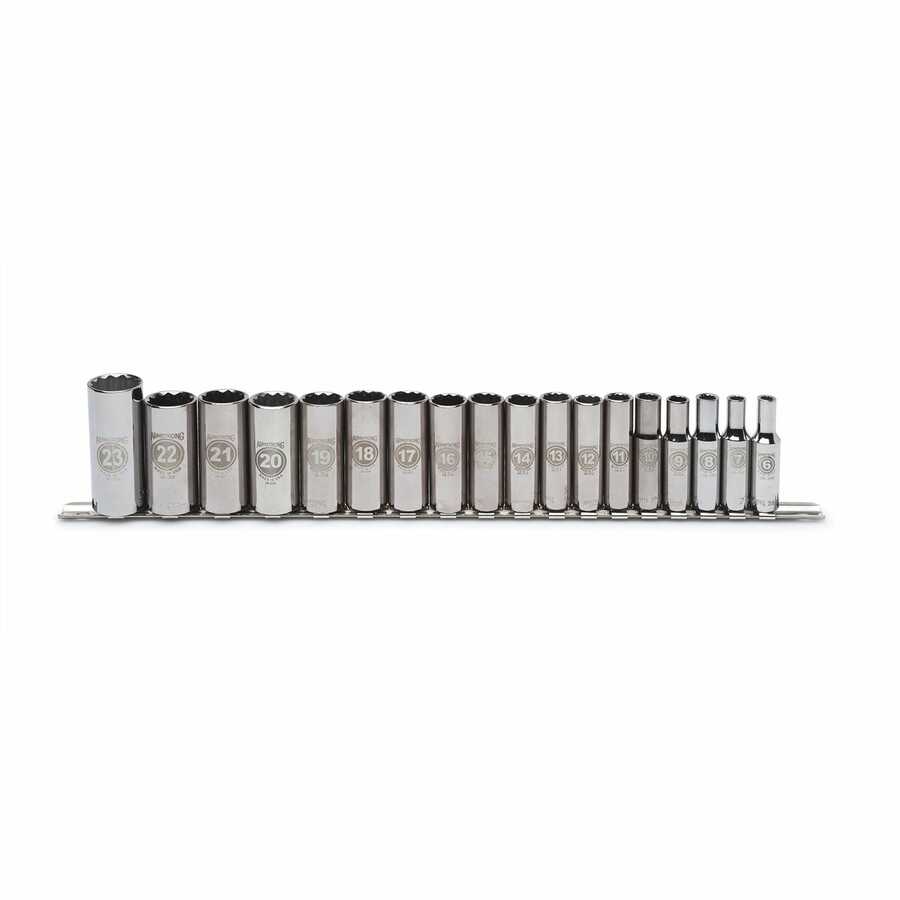 18 Piece 3/8" Drive 12 Point Metric Deep Socket Set