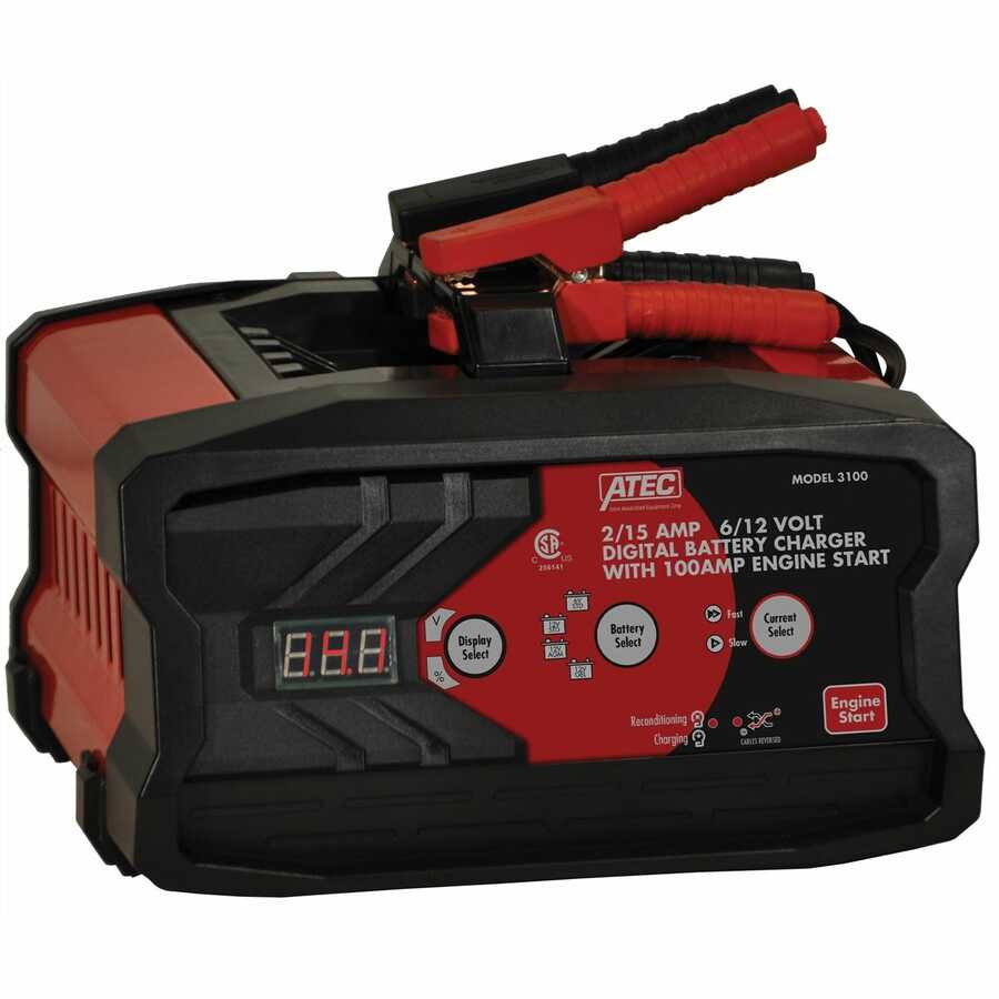 ATEC BATTERY CHARGER, 6/12V 15/2/100A NEW