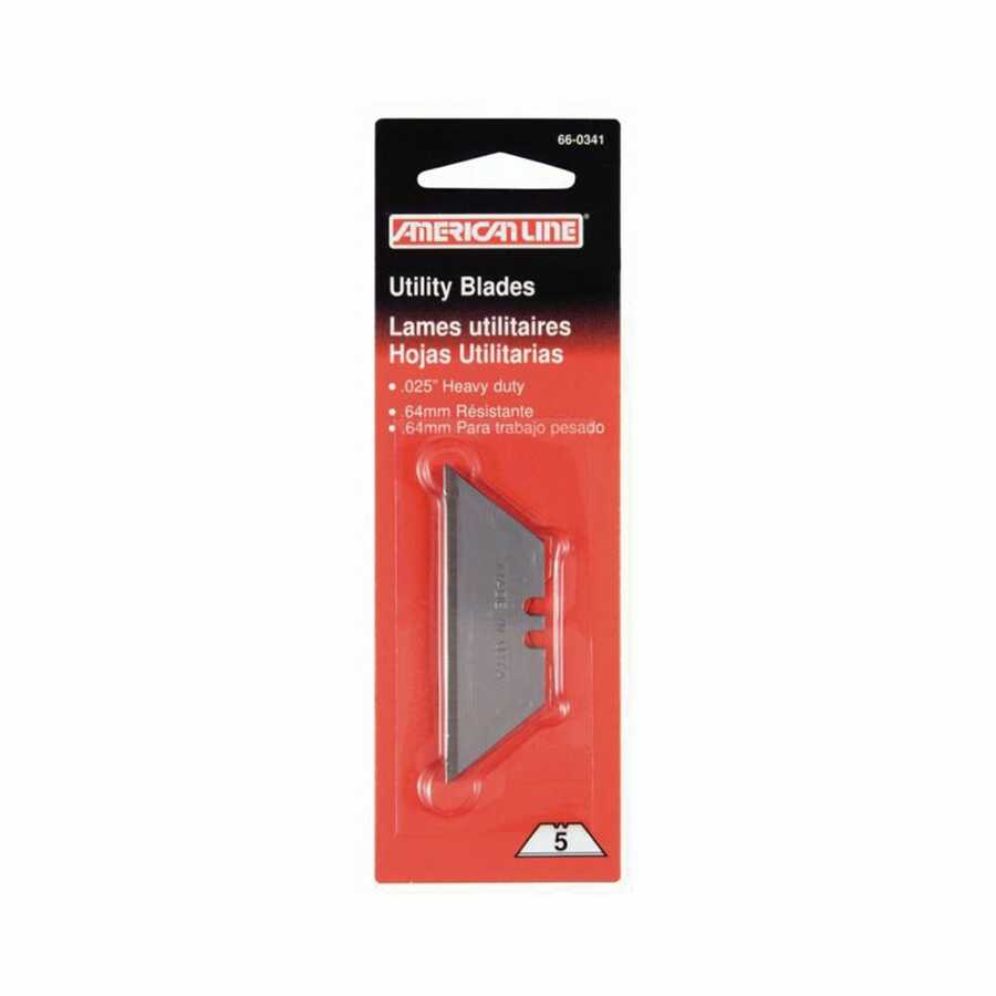 Heavy Duty .025" 2 Notch Utility Blade Card of 5