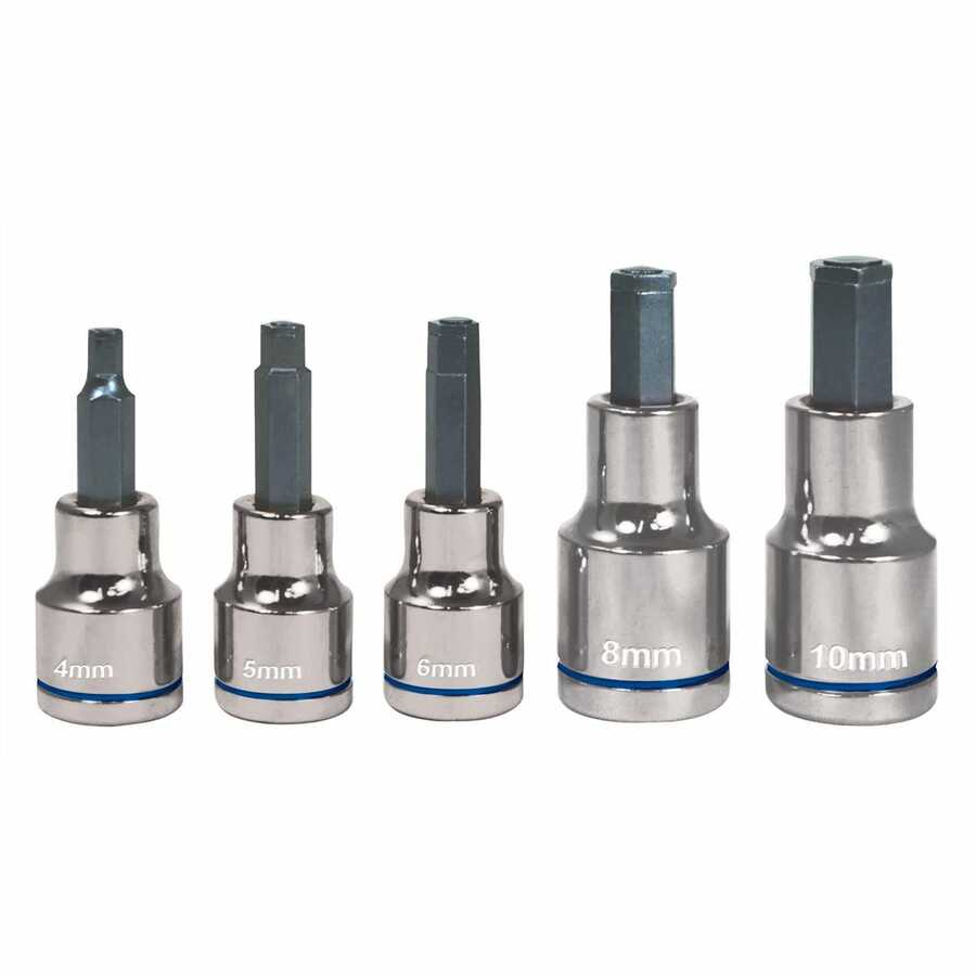 3/8 Inch Drive Worn/Damaged Hex Bolt Extractor Socket Set 5 Pc