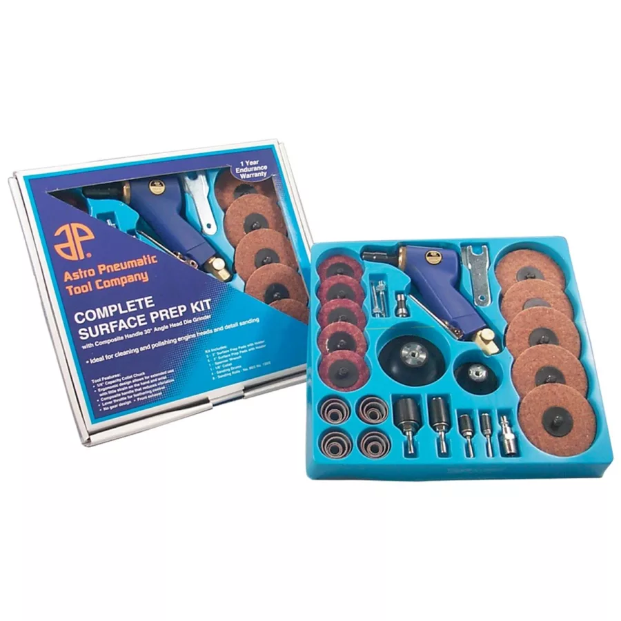 Surface Prep Kit w/ 30 Deg Angle Head Air Die Grinder