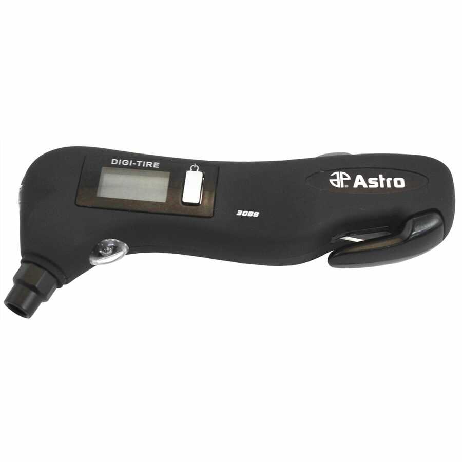Emergency Tool Tire Pressure Gauge Cutter and LED Lights