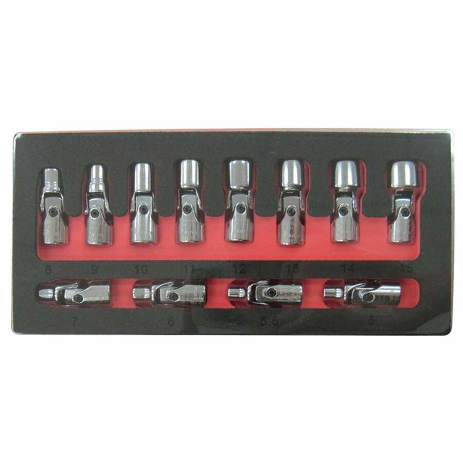 1/4" Drive 6 Point Metric Flex Socket Set 12-Pc