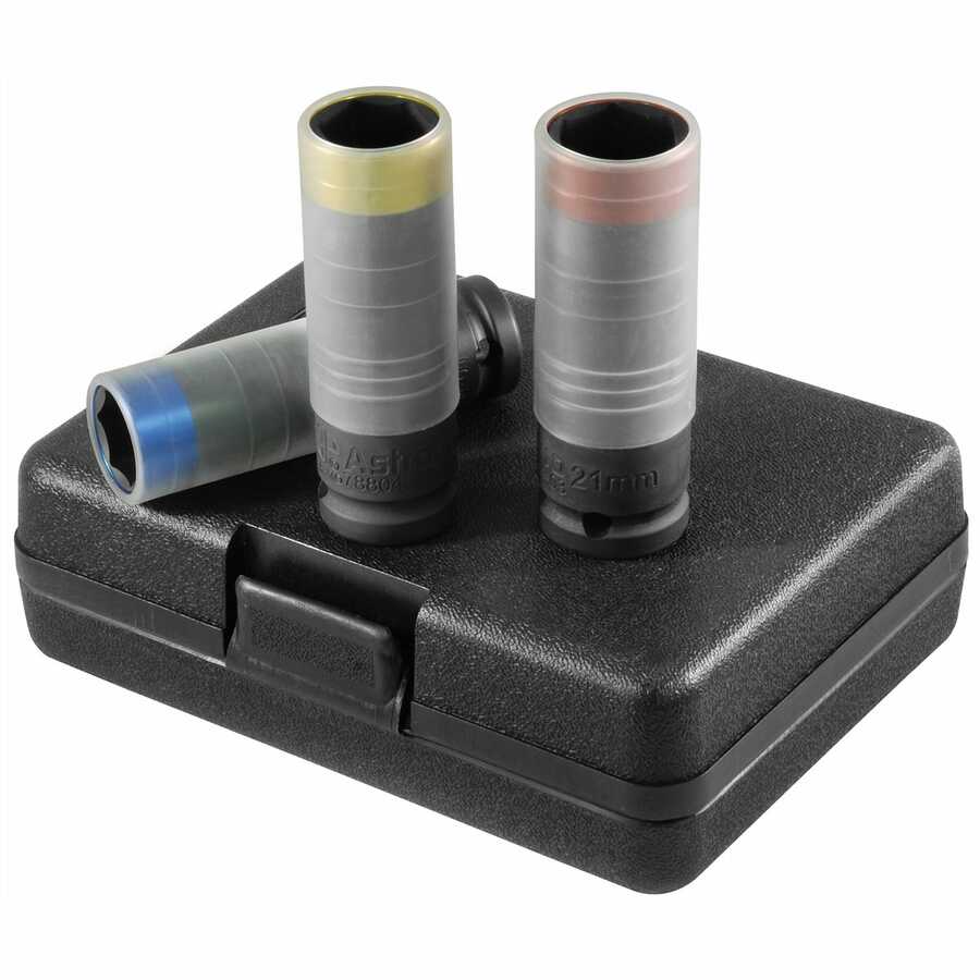 1/2 Inch Drive Ultra Thin Metric Impact Socket Set w/ Protective