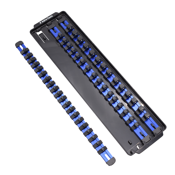 Astro Pneumatic | 9023B | 50pc Blue Aluminum Socket Organizer Tray - 1/4", 3/8", 1/2"
