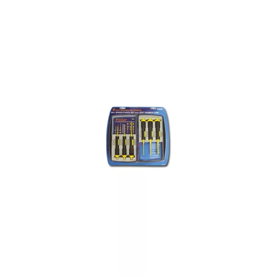 Brass Punch Set w/ Soft Rubber Grip - 6-Pc