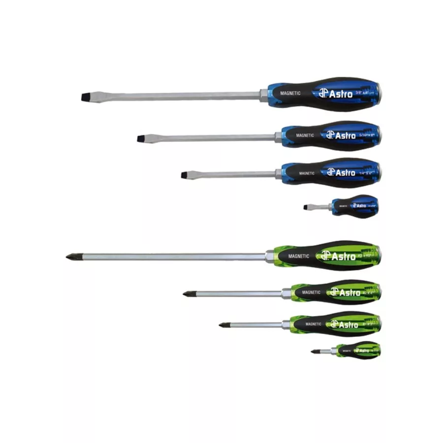 Slotted and Phillips Magnetic Screwdriver Set - 8-Pc Slotted and Phillips Magnetic Screwdriver Set - 8-Pc