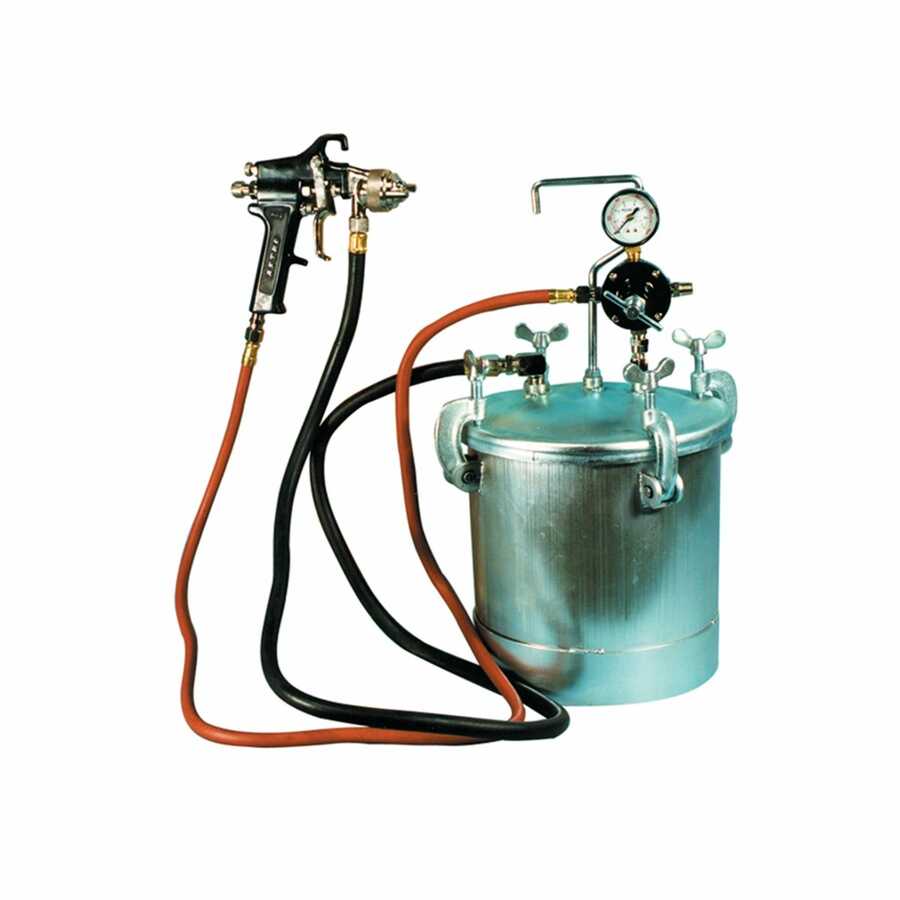 2-1/4 Gal Pressure Pot Tank w/ Spray Gun & 12 Ft Hose