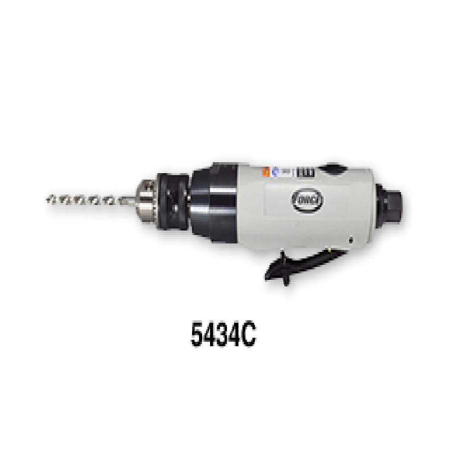 Inline Air Drill Non-Reversible 1.0 HP 3/8 Inch Chuck 2500 RPM